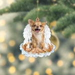 Blisscorners Chihuahua dog sleeping Angel Wings Christmas,love Chihuahu dog car Ornament Gift2D Flat LM2511