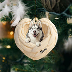 Blisscorners Personalized Siberian Husky Dog Christmas Ornament, Dog Angel Wings Ornament2D Flat LM2511