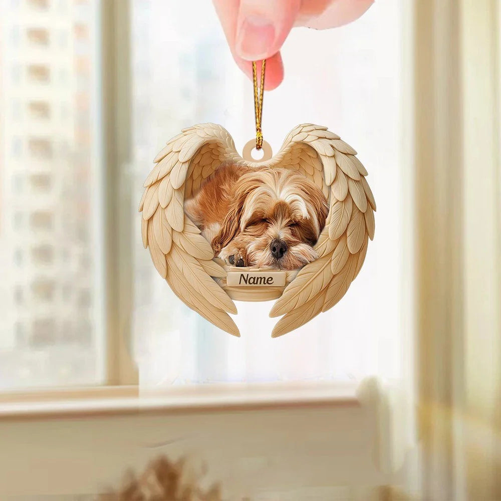 Blisscorners Personalized Sleeping Havanese Dog Christmas Ornament, Dog Angel Wings2D Flat LM2511