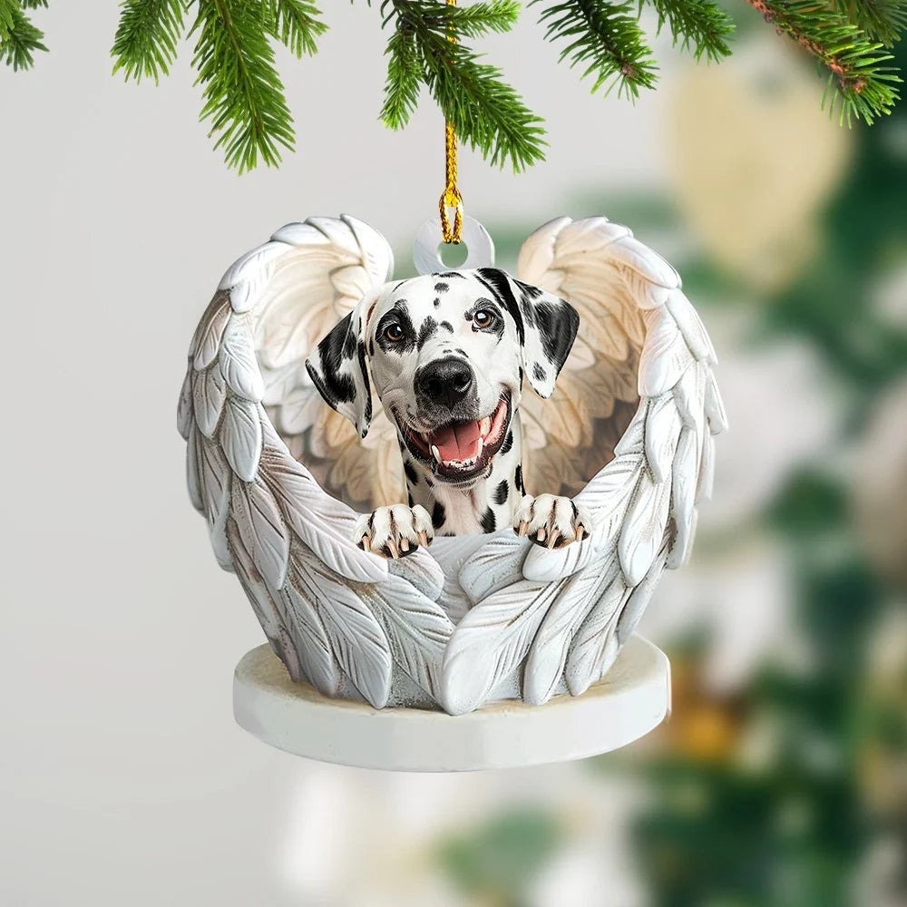 Blisscorners Personalized Dalmatian Dog Angel Wings Ornament, Dalmatian Christmas Ornament62D Flat LM2511