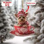 Blisscorners Personalized Yorkie Christmas Ornament, Custom Dog Flat Acrylic Ornament2D Flat LM2511