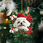 Blisscorners Personalized Shih Tzu Dog Christmas Wreath Ornament, Dog Hanging Ornament2D Flat LM2511