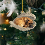 Blisscorners Personalized Sleeping Boerboel Dog Christmas Ornament, Dog Angel Wings2D Flat LM2511