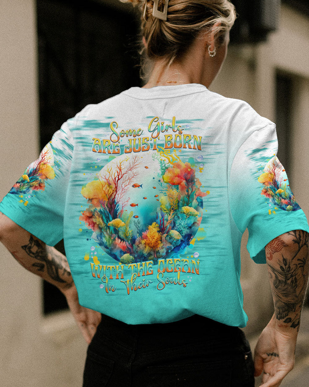 BLISSCORNERS SOME GIRLS ARE JUST BORN OCEAN ALL OVER PRINT
