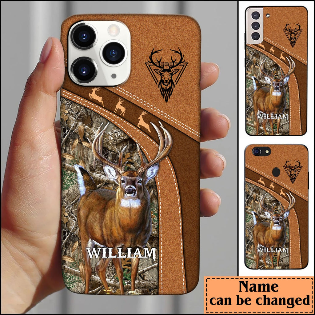 Blisscorners White-Tailed Deer Hunting Personalized Name Phone Case LM1012