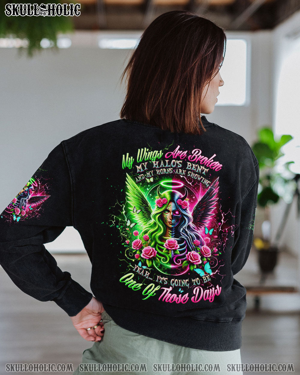 BLISSCORNERS IT'S GOING TO BE ONE OF THOSE DAYS HALF SKULL ALL OVER PRINT