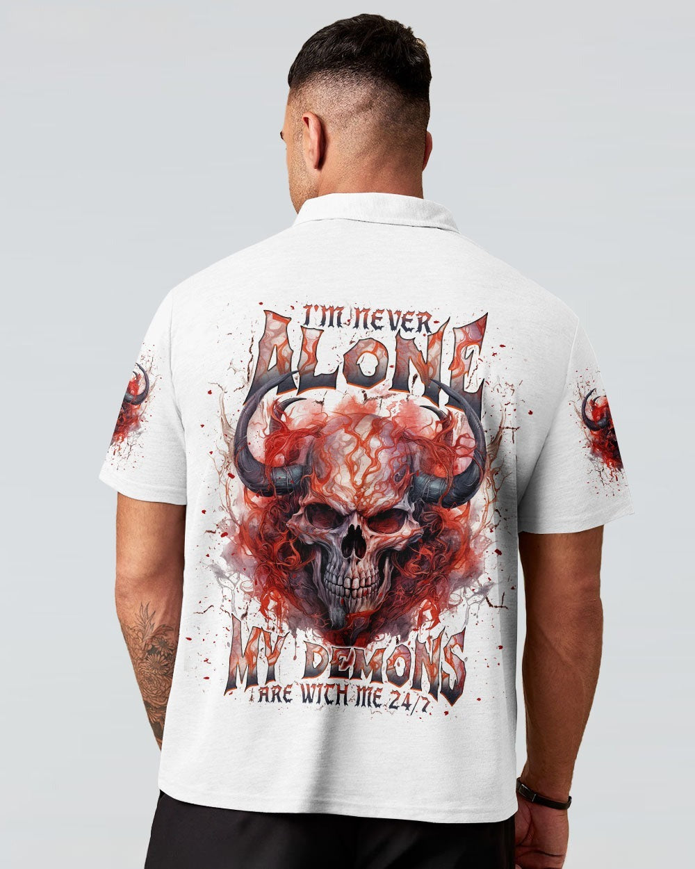 BLISSCORNERS I'M NEVER ALONE SKULL DEMON ALL OVER PRINT