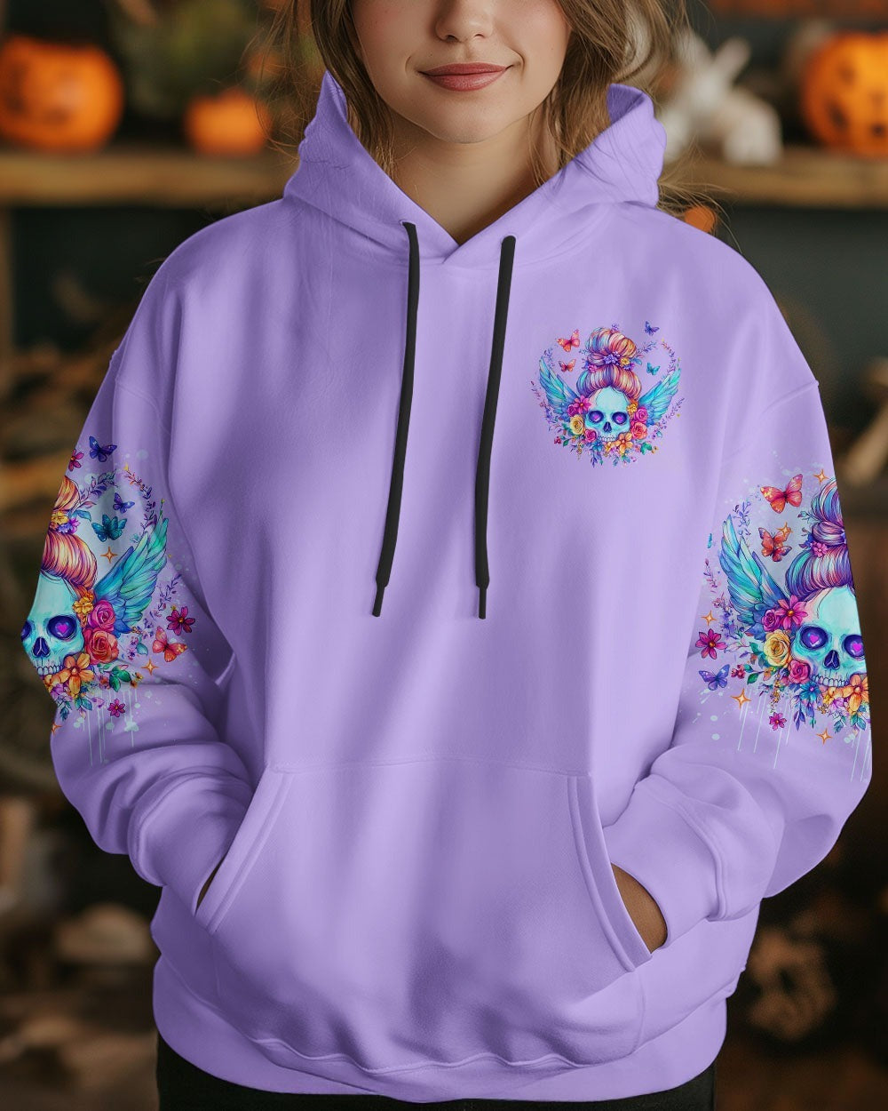 BLISSCORNERS KARMA FAIRY SKULL MESSY BUN ALL OVER PRINT