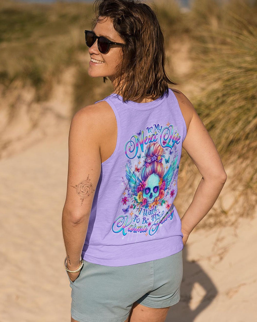 BLISSCORNERS KARMA FAIRY SKULL MESSY BUN ALL OVER PRINT