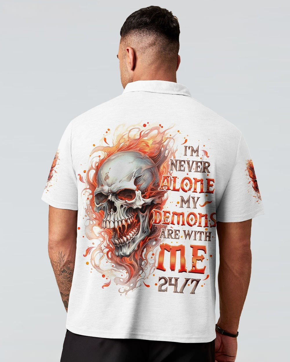 BLISSCORNERS I'M NEVER ALONE SKULL FIRE ALL OVER PRINT