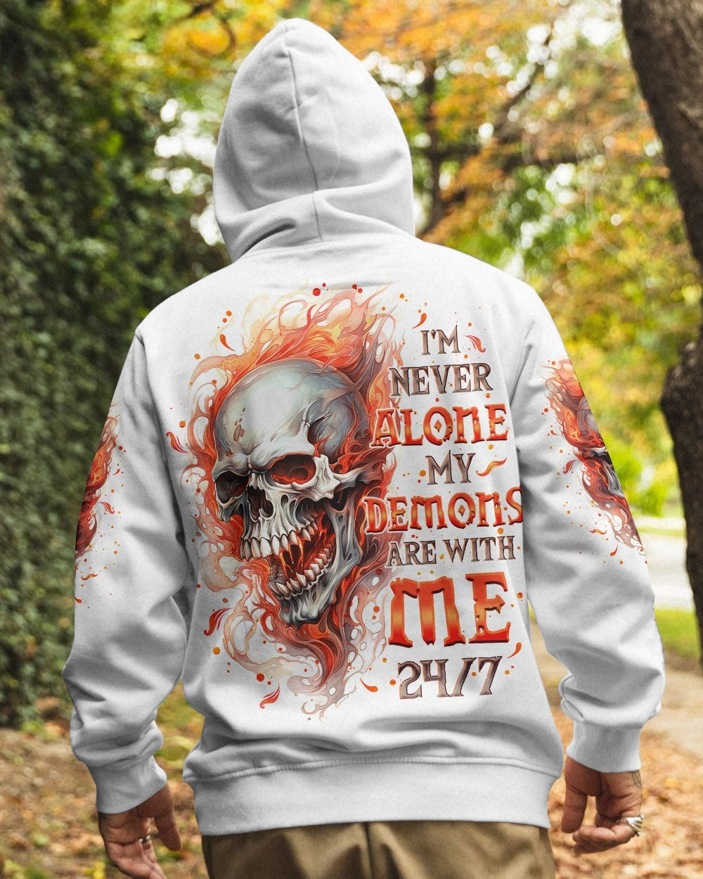 BLISSCORNERS I'M NEVER ALONE SKULL FIRE ALL OVER PRINT