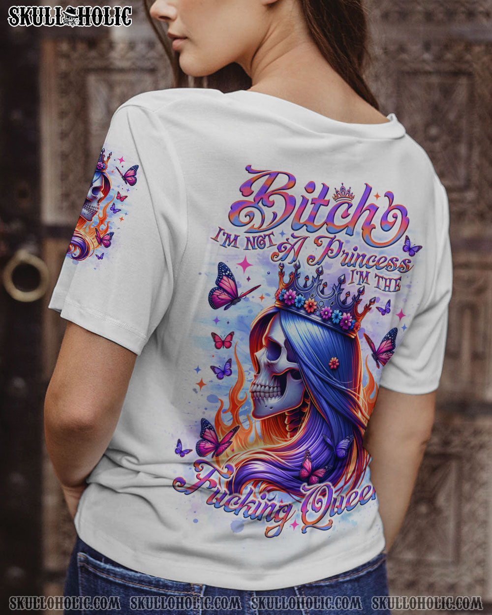 BLISSCORNERS I'M THE FKING QUEEN SKULL LADY ALL OVER PRINT