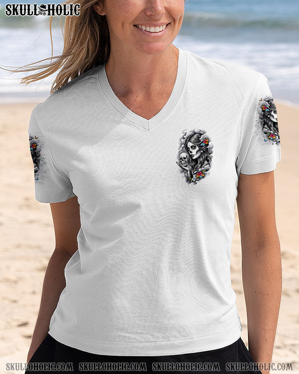 BLISSCORNERS THE GOOD GIRL IN ME SKULL LADY ALL OVER PRINT