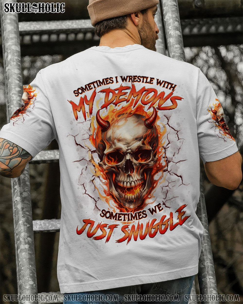 BLISSCORNERS SOMETIMES I WRESTLE WITH MY DEMONS ALL OVER PRINT - TLNO0511251
