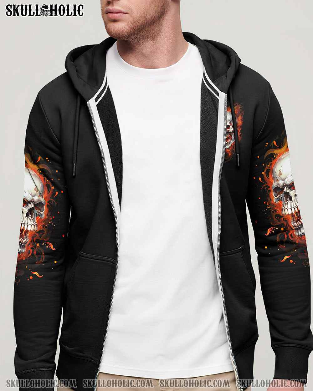 BLISSCORNERS ONE DAY I'M GONNA JUST SAY DEMON SKULL BLACK ALL OVER PRINT