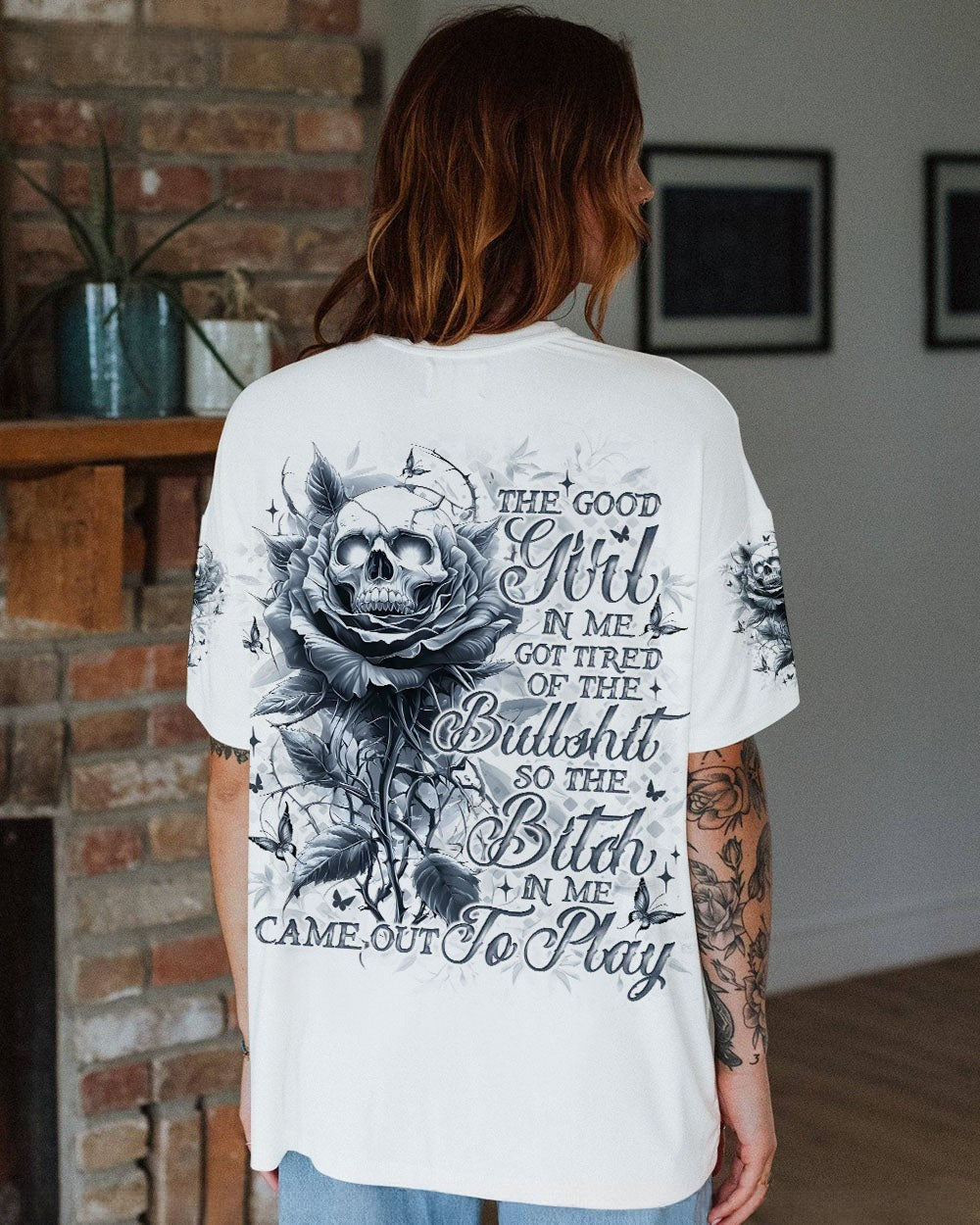 BLISSCORNERS BUT DID YOU DIE MOM LIFE MESSY BUN SKULL ALL OVER PRINT