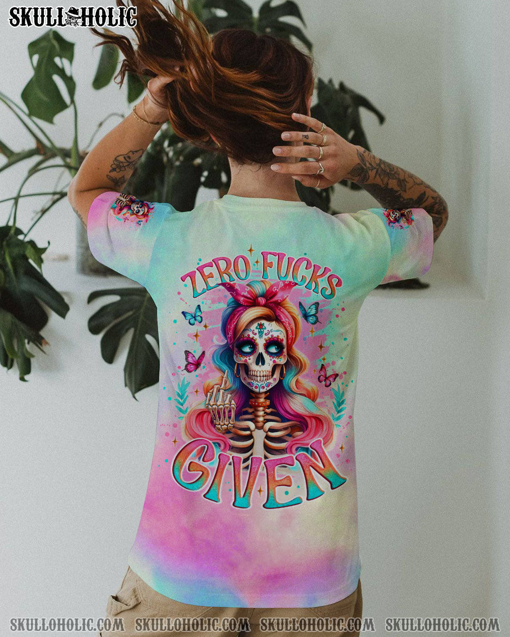 BLISSCORNERS ZERO F GIVEN SKULL MESSY BUN ALL OVER PRINT