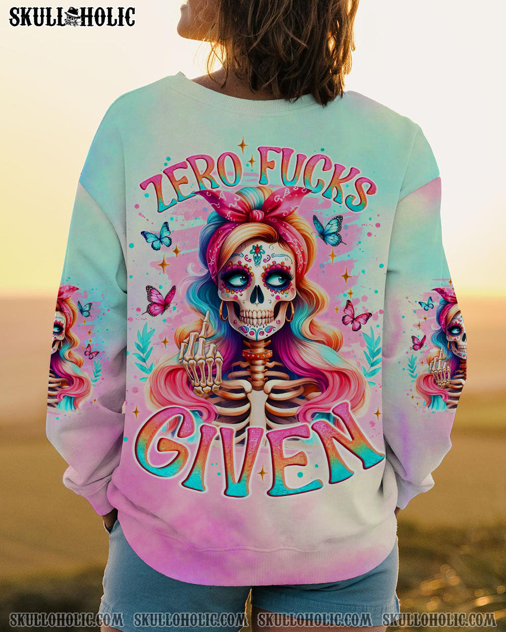 BLISSCORNERS ZERO F GIVEN SKULL MESSY BUN ALL OVER PRINT