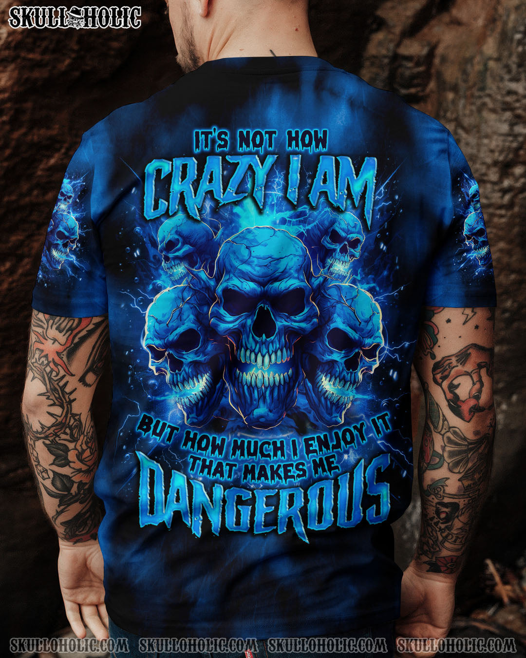BLISSCORNERS IT'S NOT HOW CRAZY I AM SKULL TIE DYE ALL OVER PRINT