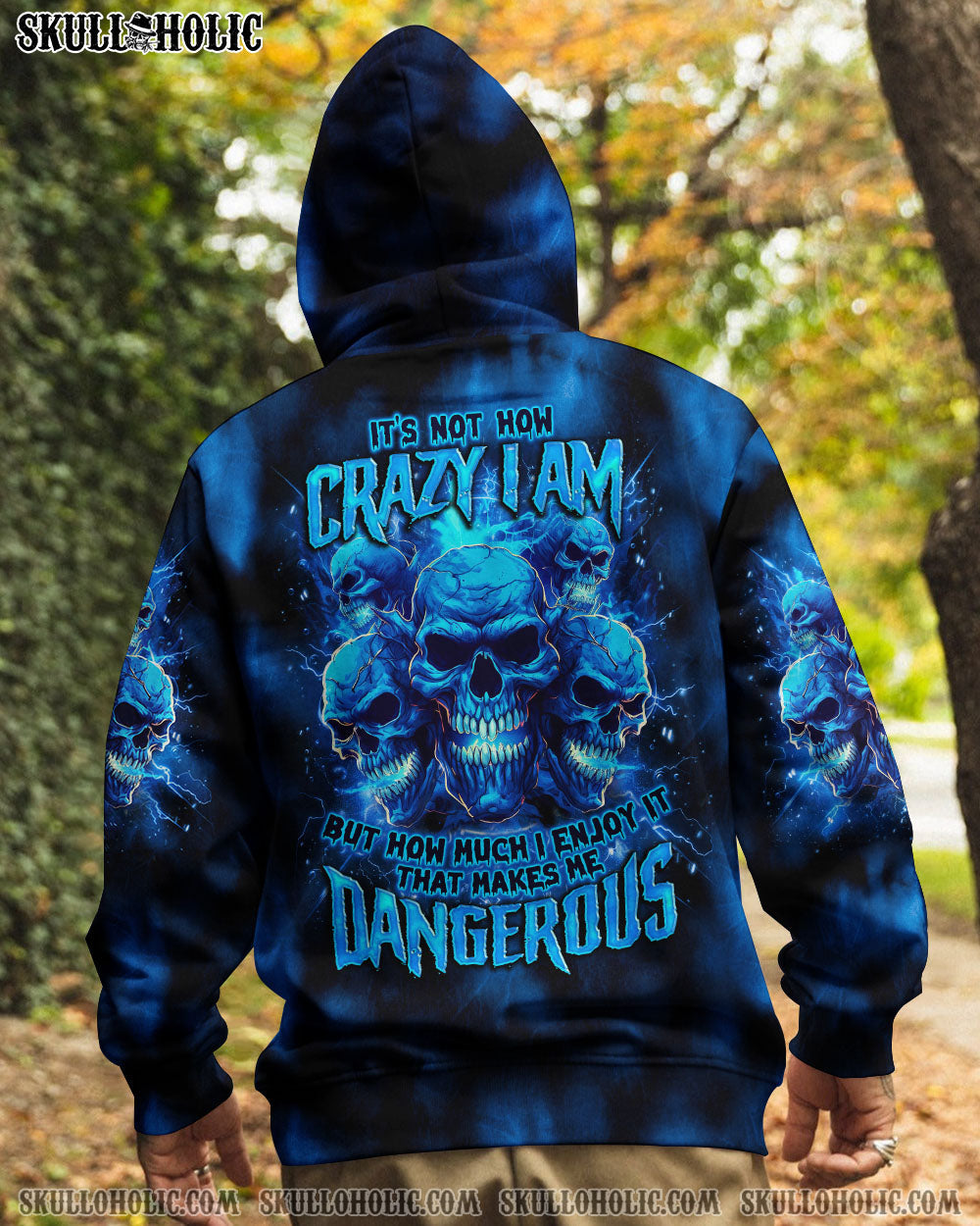 BLISSCORNERS IT'S NOT HOW CRAZY I AM SKULL TIE DYE ALL OVER PRINT