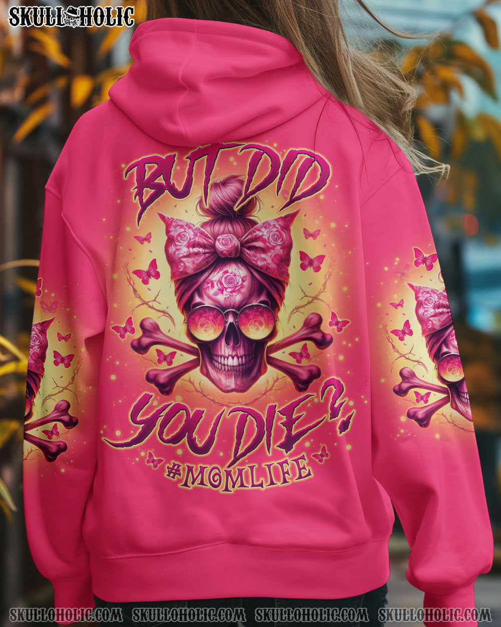 BLISSCORNERS BUT DID YOU DIE MOM LIFE MESSY BUN SKULL ALL OVER PRINT