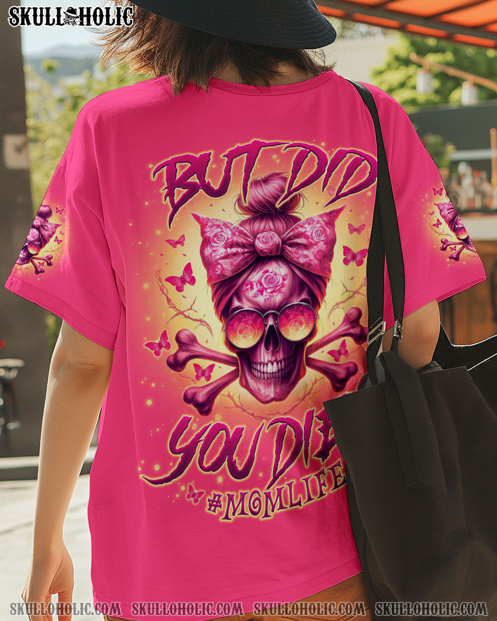 BLISSCORNERS BUT DID YOU DIE MOM LIFE MESSY BUN SKULL ALL OVER PRINT