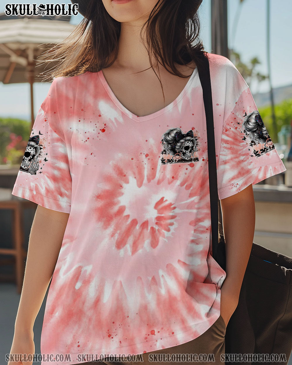 BLISSCORNERS BUCKLE UP BUTTERCUP B SWITCH SKULL MESSY BUN TIE DYE ALL OVER PRINT