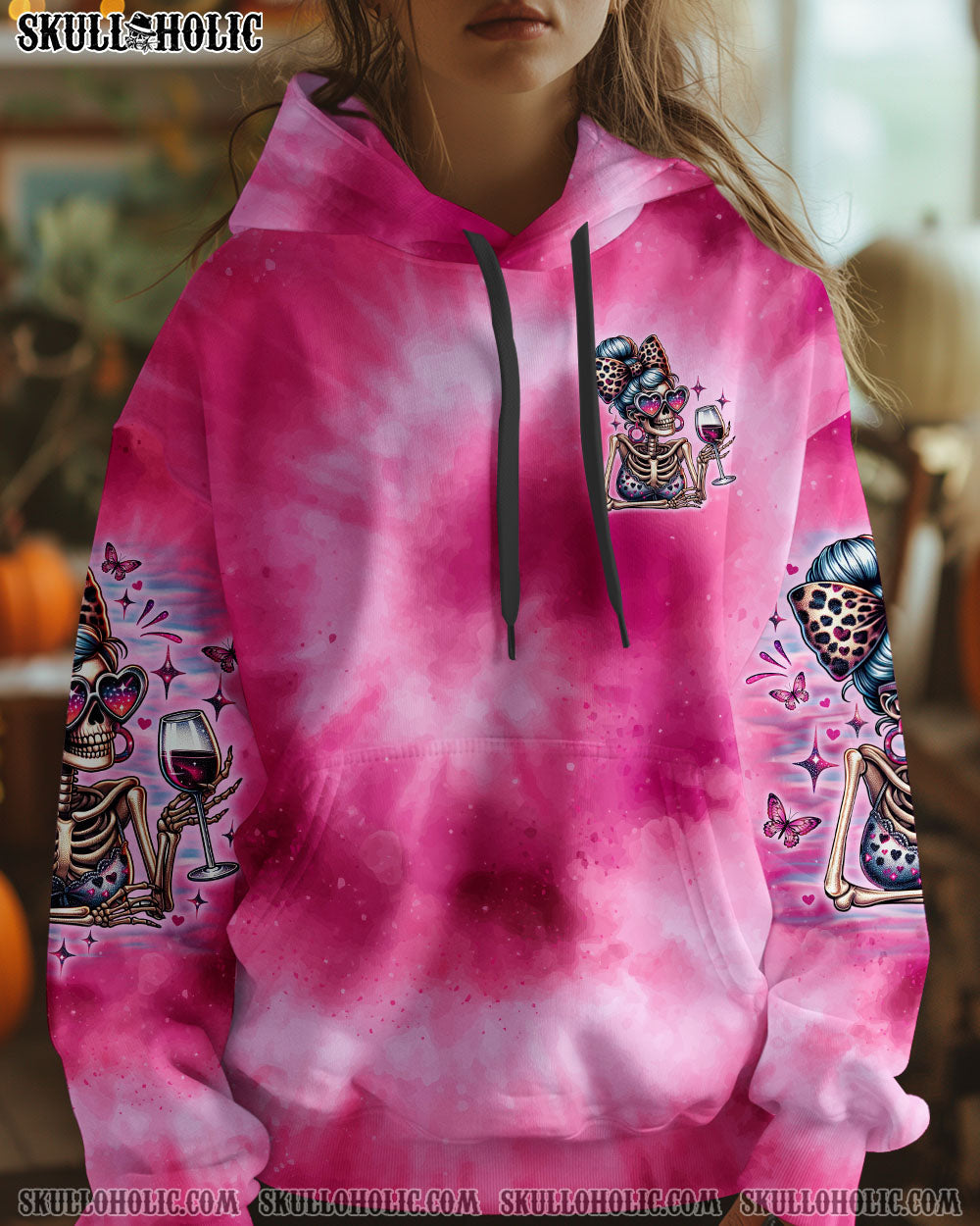 BLISSCORNERS I DON'T NEED YOUR ATTITUDE SKULL MESSY BUN ALL OVER PRINT