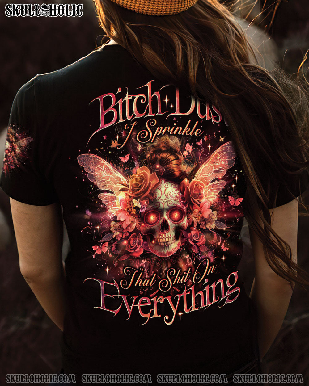 BLISSCORNERS GOOD GIRLS SAY BAD WORDS MESSY BUN SKULL ALL OVER PRINT