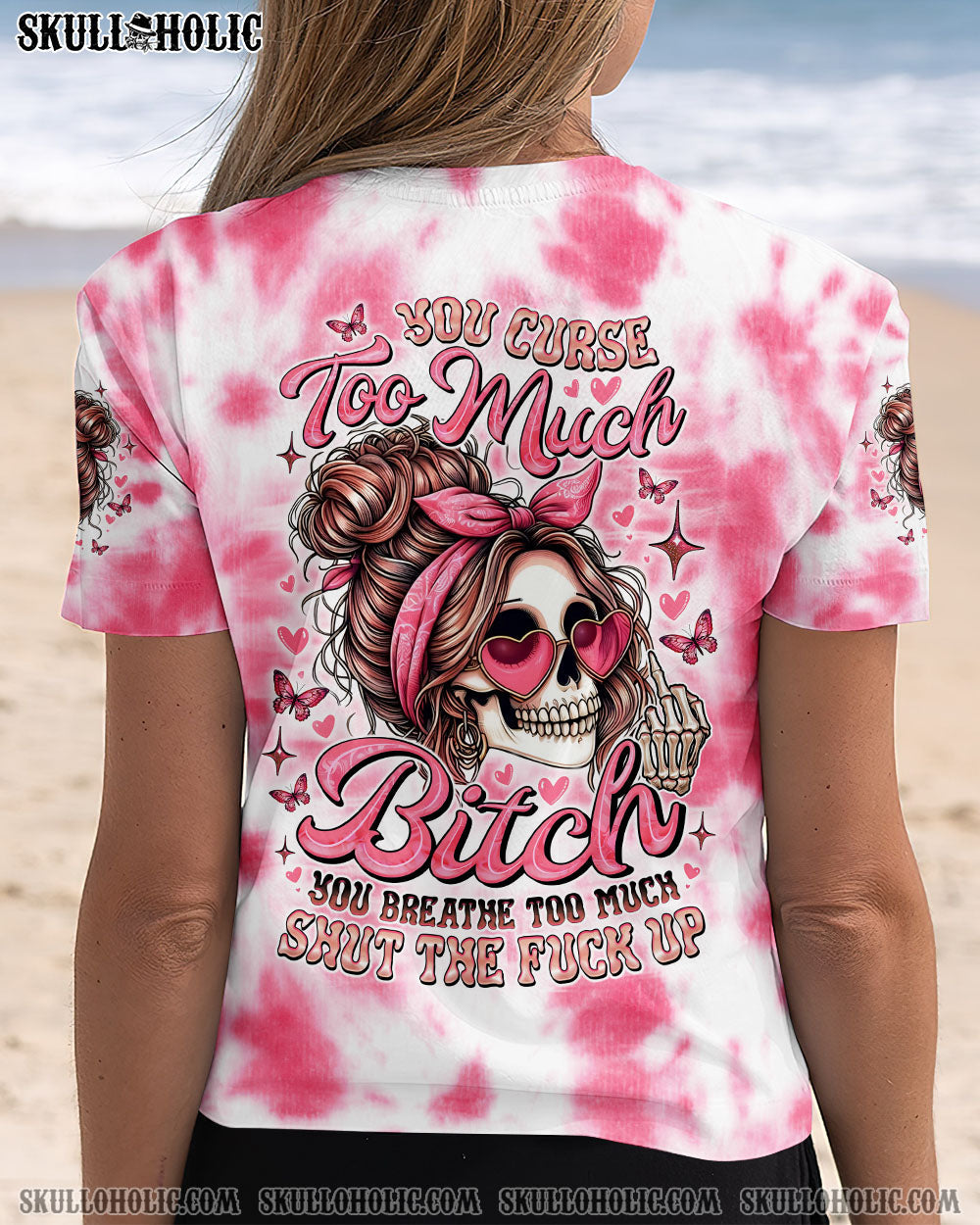 BLISSCORNERS EXPENSIVE DIFFICULT AND TALKS BACK MESSY BUN TIE DYE ALL OVER PRINT