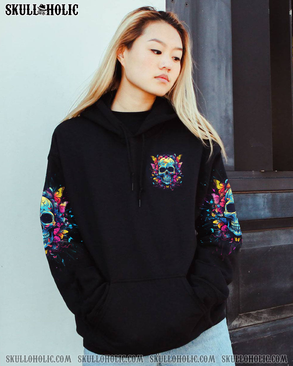 BLISSCORNERS MY GIVE A F IS BROKEN SKULL BUTTERFLY ALL OVER PRINT