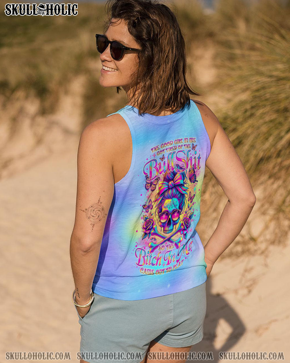 BLISSCORNERS IT'S GOING TO BE ONE OF THOSE DAYS SKULL MESSY BUN ALL OVER PRINT