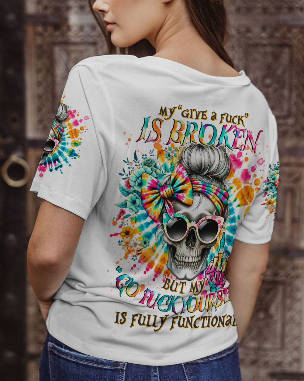 BLISSCORNERS ZERO F GIVEN MESSY BUN TIE DYE ALL OVER PRINT