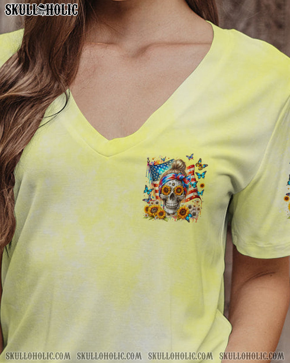 BLISSCORNERS SHE IS SUNSHINE FLAG SKULL ALL OVER PRINT