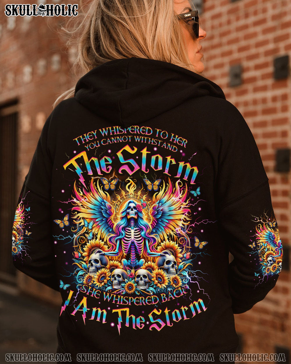BLISSCORNERS I AM THE STORM SKELETON SUNFLOWER ALL OVER PRINT