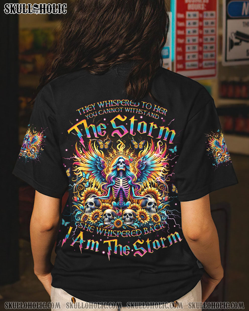 BLISSCORNERS I AM THE STORM SKELETON SUNFLOWER ALL OVER PRINT