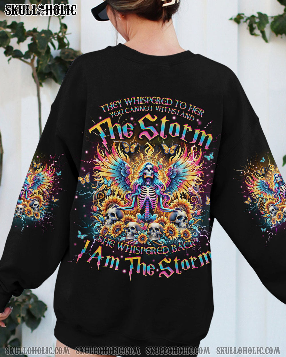 BLISSCORNERS I AM THE STORM SKELETON SUNFLOWER ALL OVER PRINT