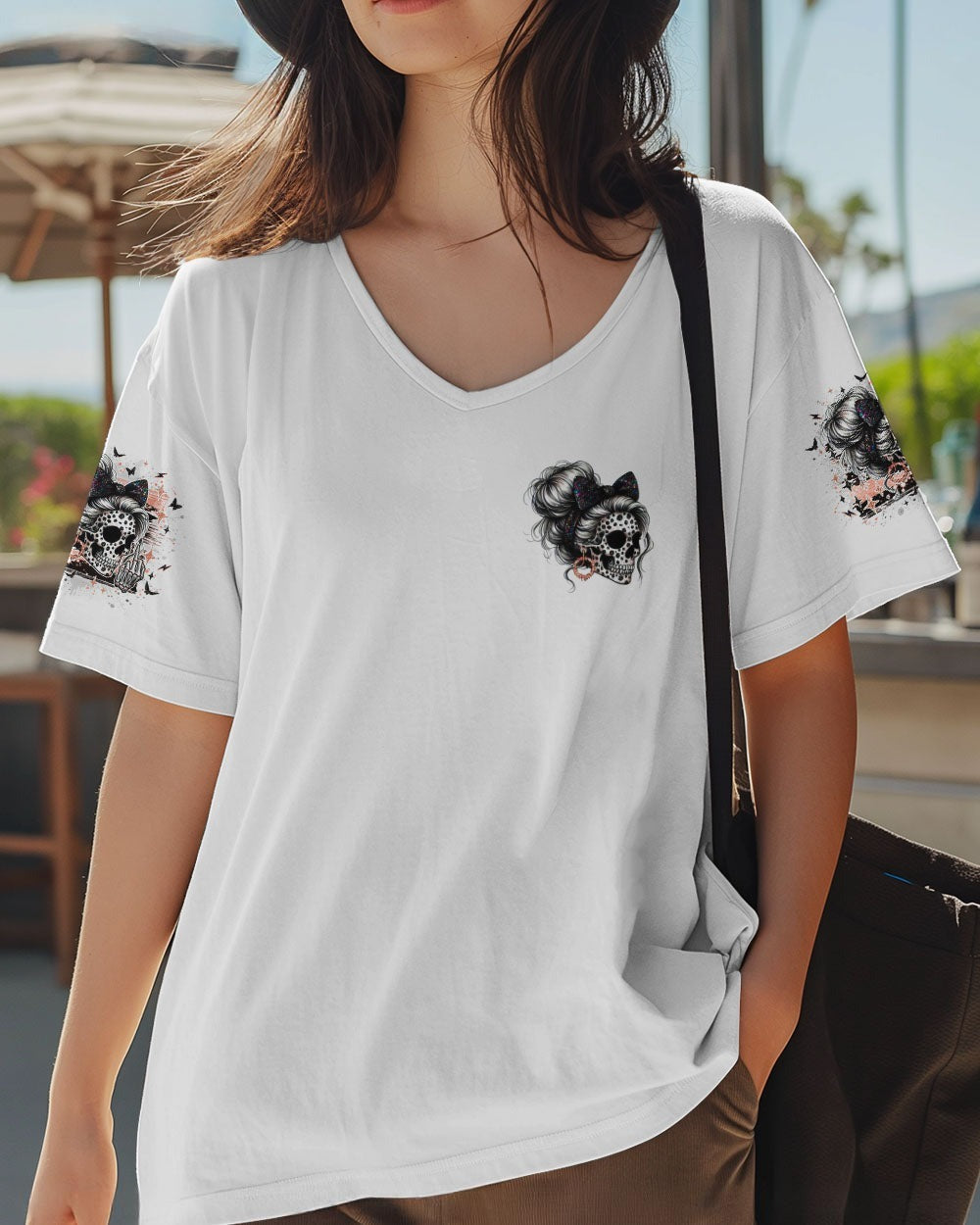 BLISSCORNERS F-BOMB MOM MESSY BUN SKULL ALL OVER PRINT