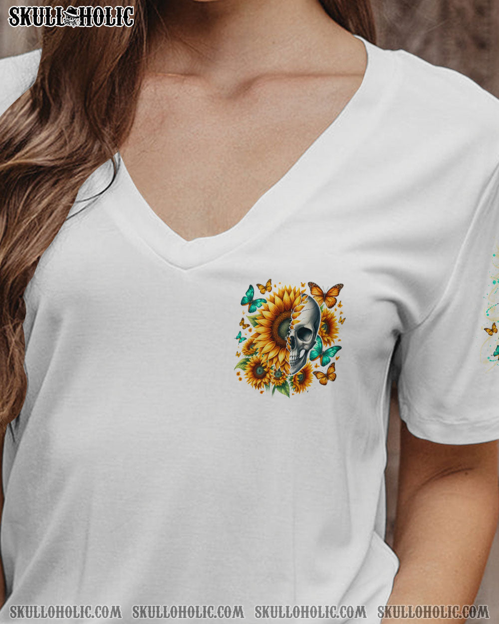 BLISSCORNERS SHE WAS A REBEL SUNFLOWER SKULL ALL OVER PRINT