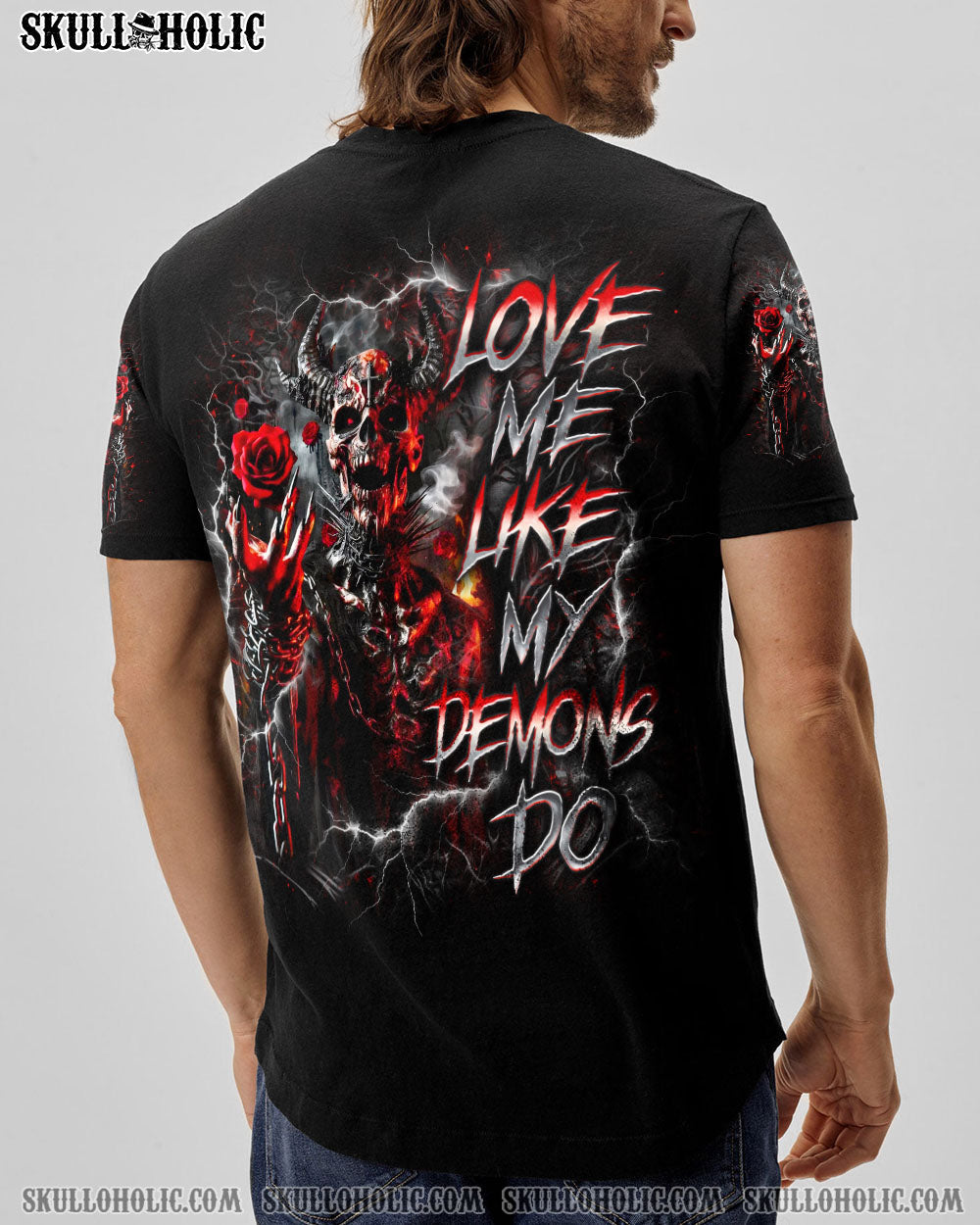 BLISSCORNERS LOVE ME LIKE MY DEMONS DO SKULL ALL OVER PRINT