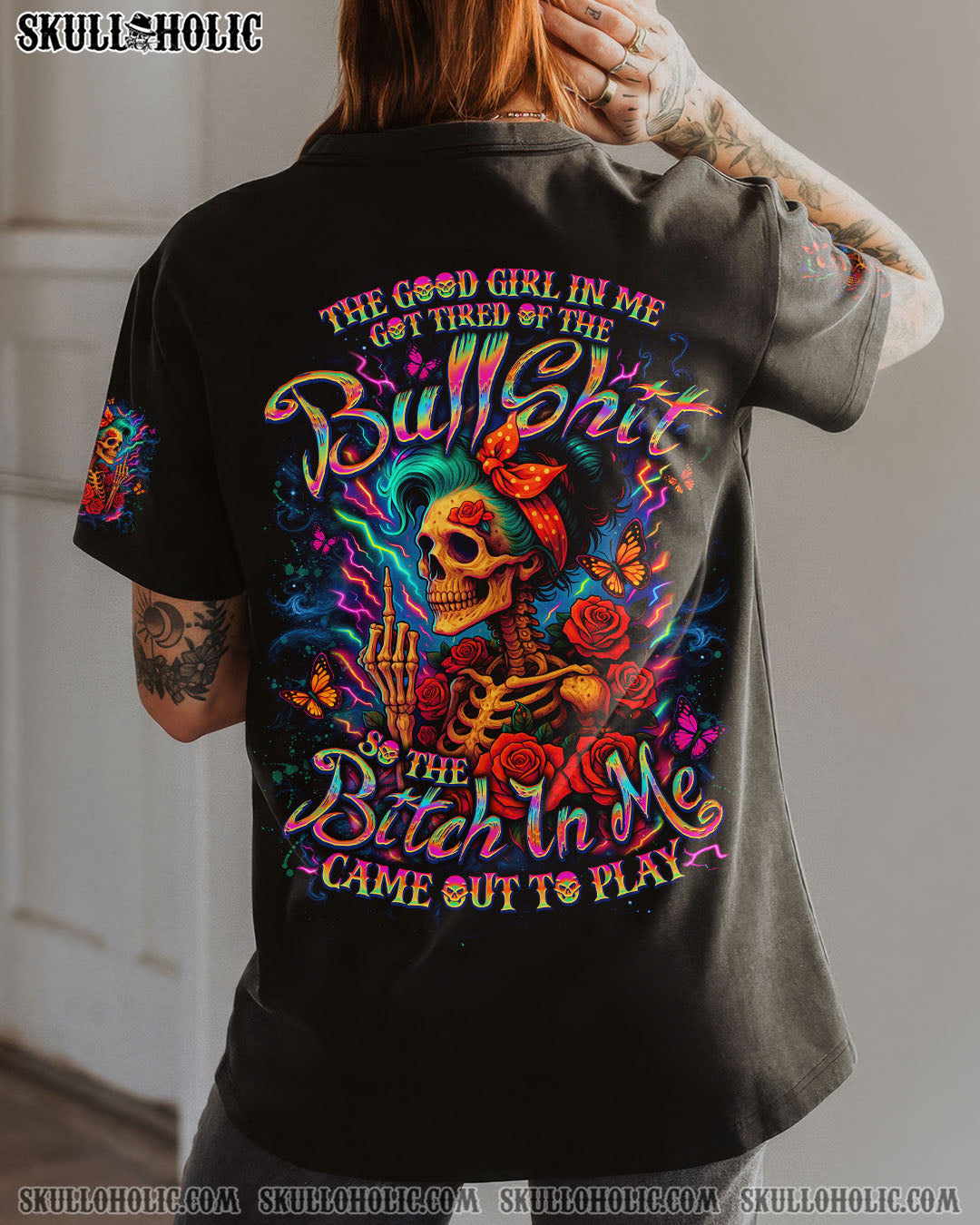 BLISSCORNERS FRESH OUT OF F MESSY BUN ALL OVER PRINT