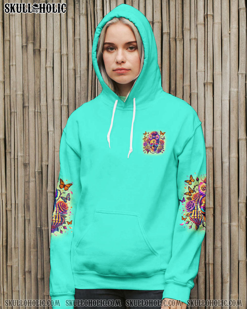 BLISSCORNERS YOU COULDN'T HANDLE ME MESSY BUN SKULL ALL OVER PRINT