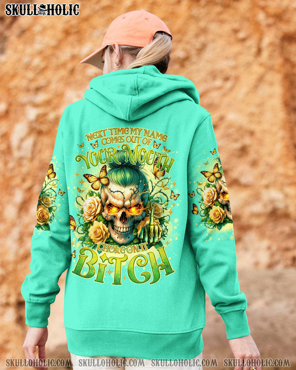 BLISSCORNERS BLAME YOURSELF SKULL MESSY BUN ALL OVER PRINT
