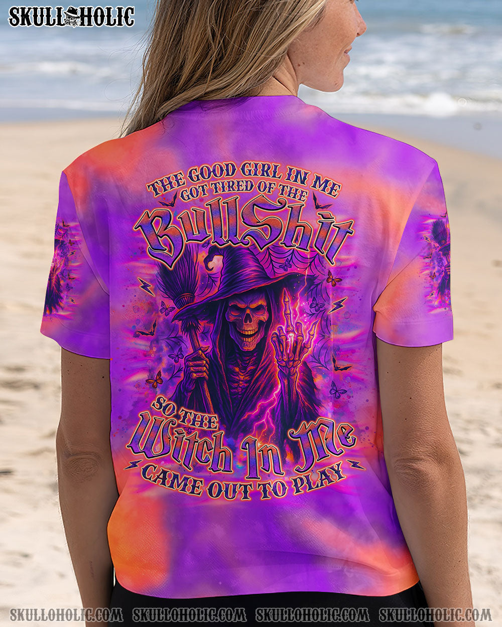 BLISSCORNERS THE GOOD GIRL IN ME SKULL HALLOWEEN ALL OVER PRINT