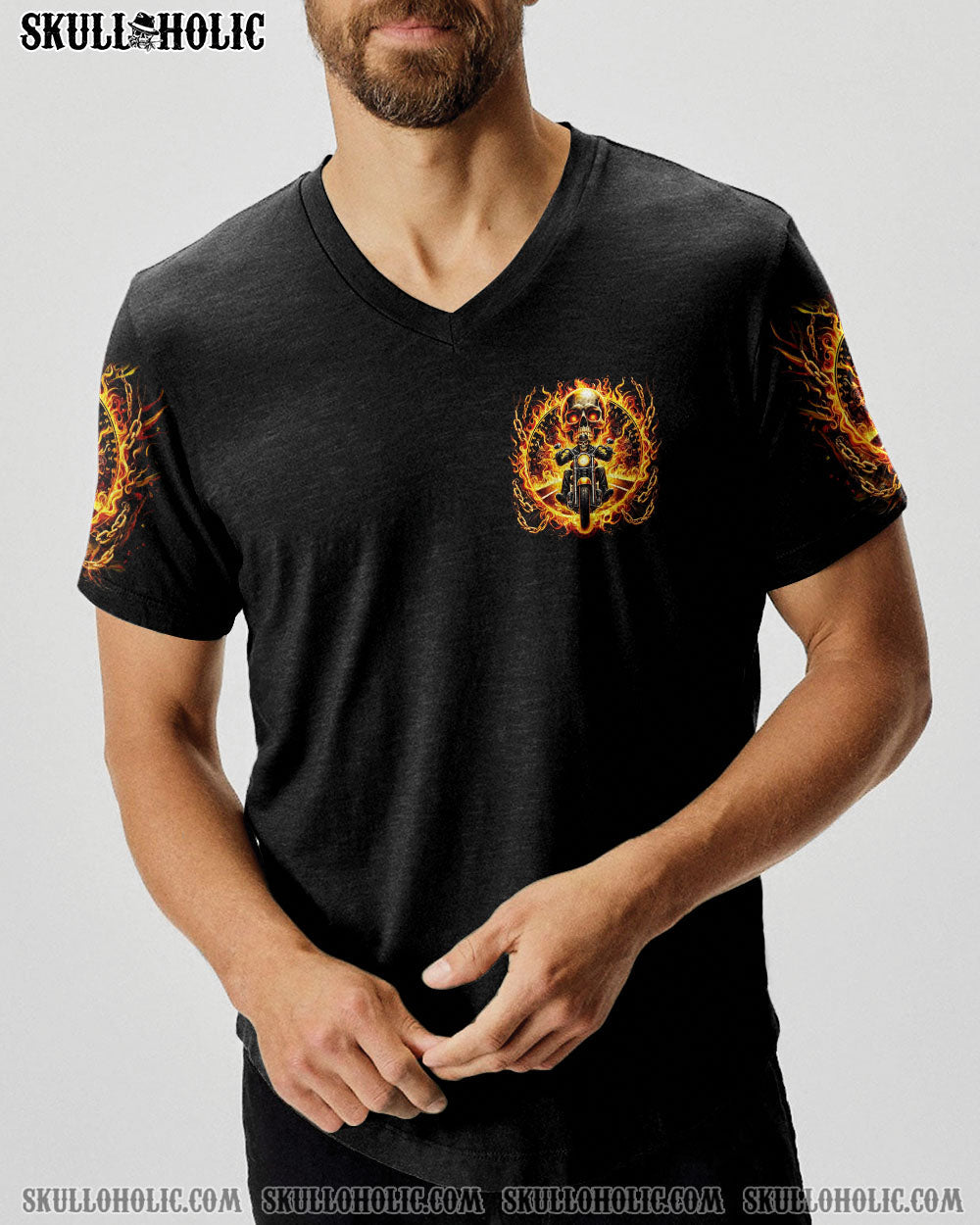 BLISSCORNERS FUELED BY GASOLINE AND RAGE BIKER SKULL ALL OVER PRINT