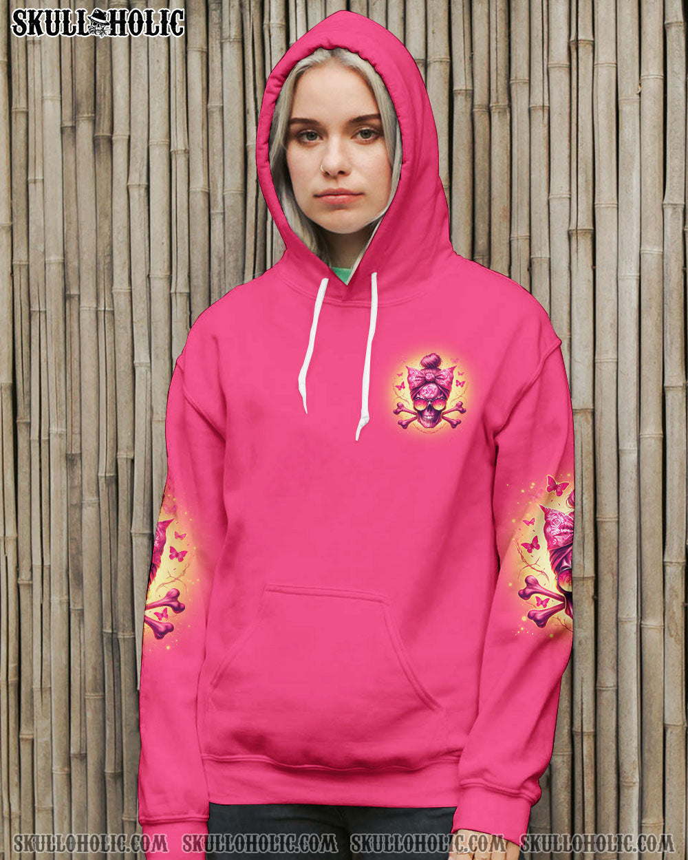 BLISSCORNERS I'M AN OLD WOMAN MESSY BUN SKULL ALL OVER PRINT