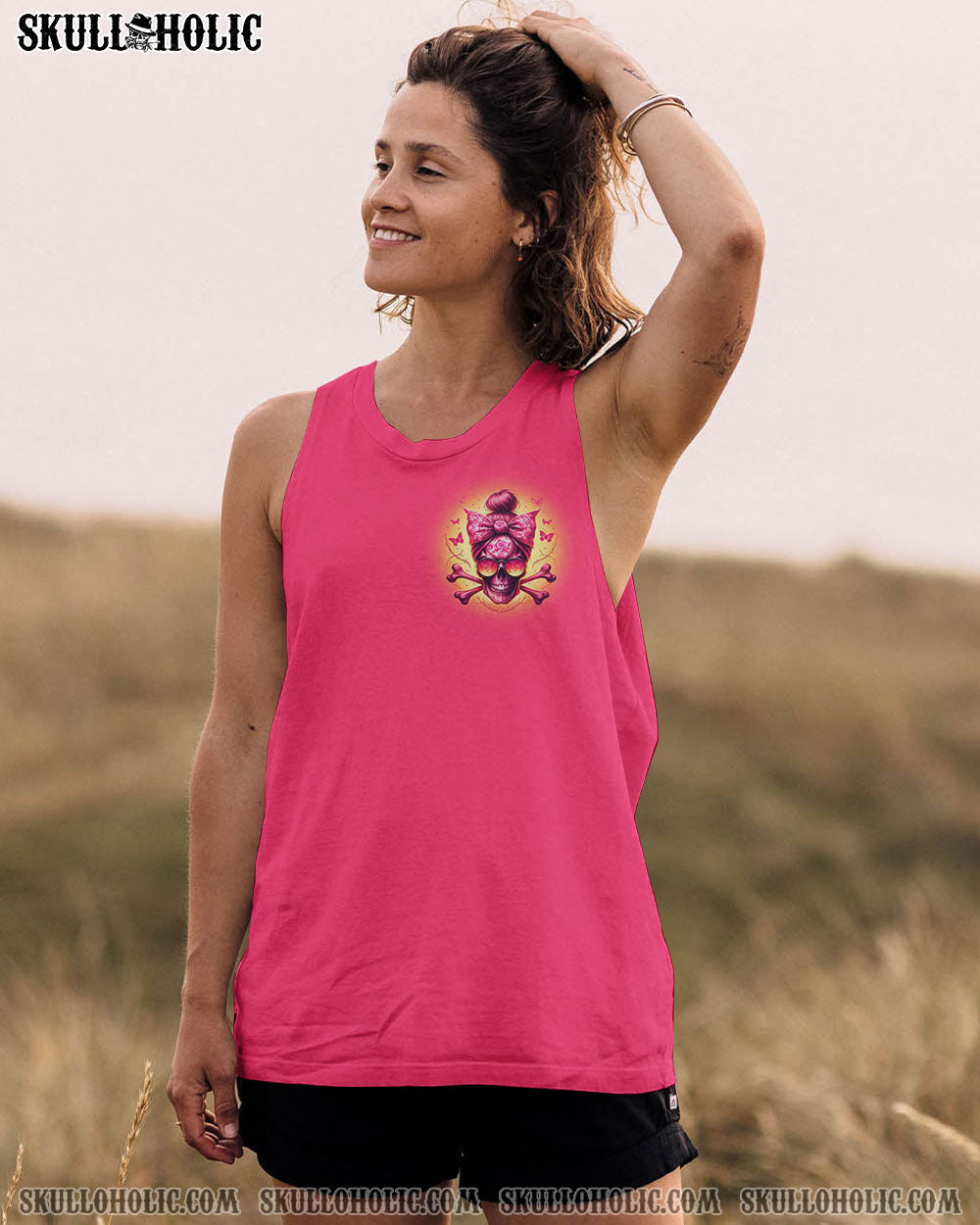 BLISSCORNERS I'M AN OLD WOMAN MESSY BUN SKULL ALL OVER PRINT