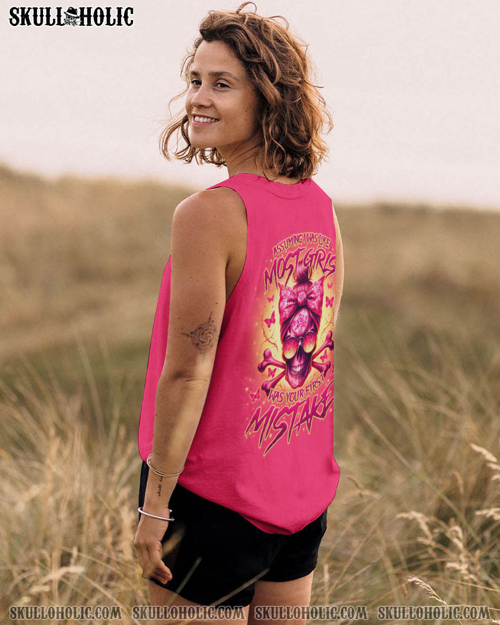 BLISSCORNERS I'M AN OLD WOMAN MESSY BUN SKULL ALL OVER PRINT