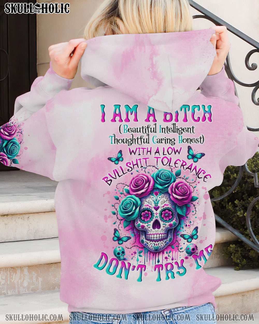 BLISSCORNERS I'M A B DON'T TRY ME SUGAR SKULL ALL OVER PRINT