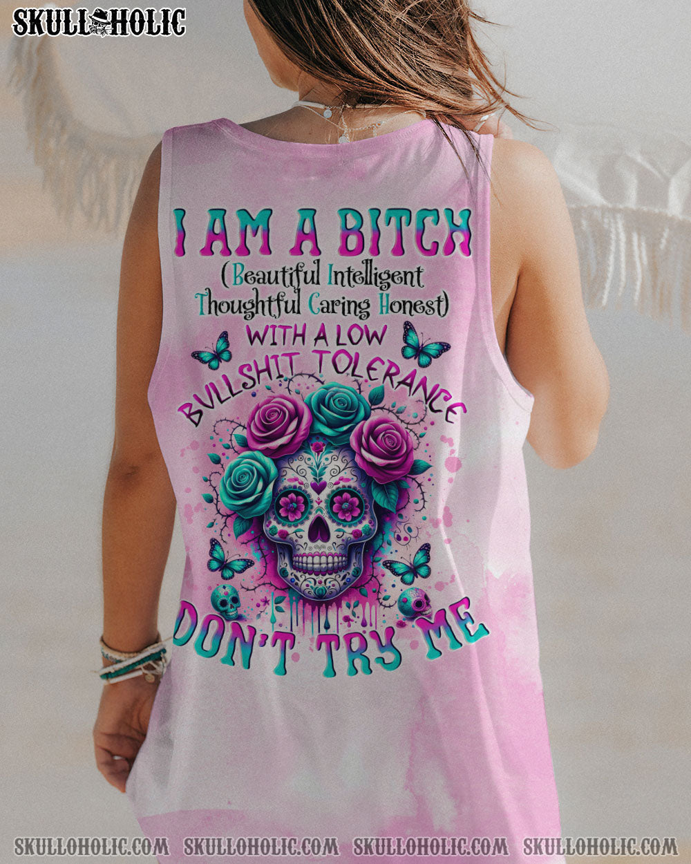 BLISSCORNERS I'M A B DON'T TRY ME SUGAR SKULL ALL OVER PRINT